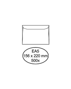 500 weiße gummierte Umschläge EA5 156 x 220 mm