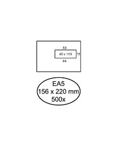 500 Selbstklebende Umschläge mit Fenster rechts EA5 156 x 220 mm