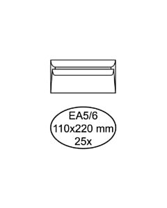 25 weiße selbstklebende Umschläge EA5/6 110 x 220 mm