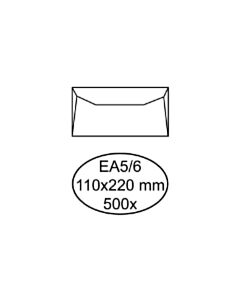 500 weiße gummierte Umschläge EA5/6 110 x 220 mm