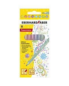 8 Glitzer-Filzstifte Pastellfarben Eberhard Faber 551009