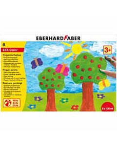 Fingerfarbe Eberhard Faber 6x100ml gelb/rot/blau/grün/weiß/schwarz