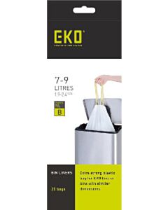 Abfallbeutel EKO Typ B 7-9 Liter mit Kordelzug weiß 25 Stück