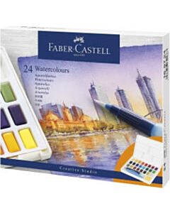 Aquarellfarbe Faber-Castell 24 Farben im Karton mit Palette