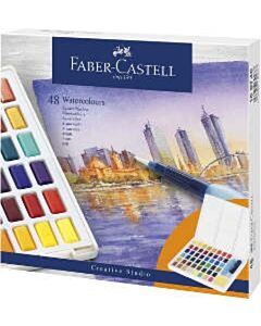 Aquarellfarbe Faber-Castell 48 Farben im Karton mit Palette