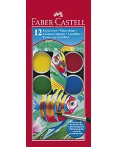 Aquarellfarbe Faber-Castell 12 Farben mit Pinsel