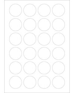 A4 Etiketten 40 mm rund weiß (100 Blatt)