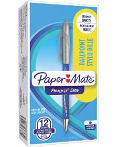 12x Paper Mate Flexgrip Elite Kugelschreiber blau breit