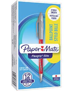 12x Paper Mate Flexgrip Elite Kugelschreiber rot breit