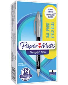 12x Paper Mate Flexgrip Elite Kugelschreiber schwarz breit