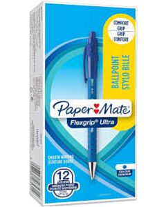 12x Paper Mate Flexgrip Ultra Kugelschreiber blau mittel