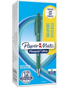 12x Paper Mate Flexgrip Ultra Kugelschreiber grün mittel