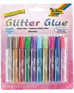 Folia Glitzerkleber 10 Farben mit 9,5 ml Kleber