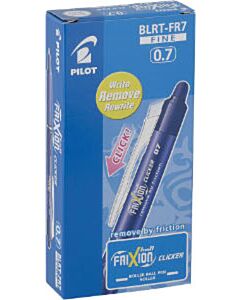 12 Pilot FriXion Ball Clicker Tintenroller blau mittel 0,7 mm