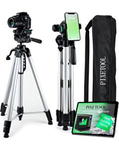 Kamerastativ 170cm mit Handyhalterung Pixetool grau