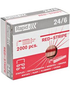 2000 Rapid 24/6 Red-Stripe Heftklammern verkupfert