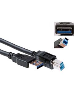 USB 3.0 Druckerkabel 0,5 Meter USB A-B schwarz