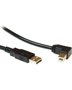 USB 2.0 Druckerkabel 1,8 Meter USB A-B schwarz abgewinkelt